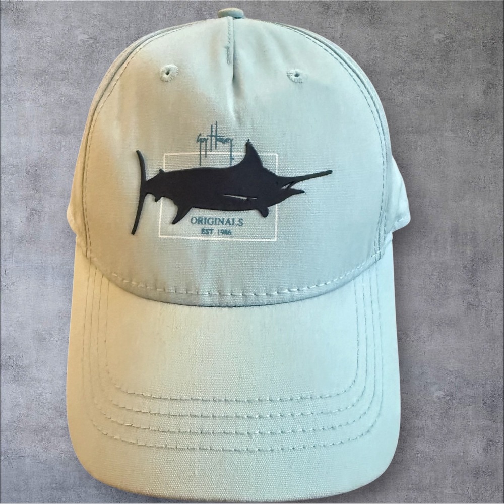 Guy Harvey Originals Marlin Patch Hat One Size Light Blue Saltwater Fishing Cap